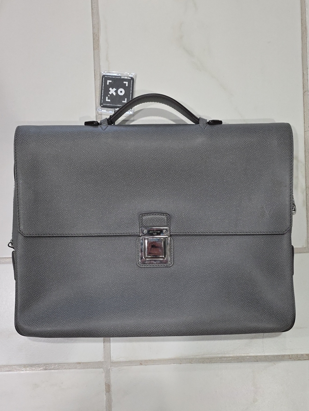 Louis Vuittom Gray Men's Leather Briefcase